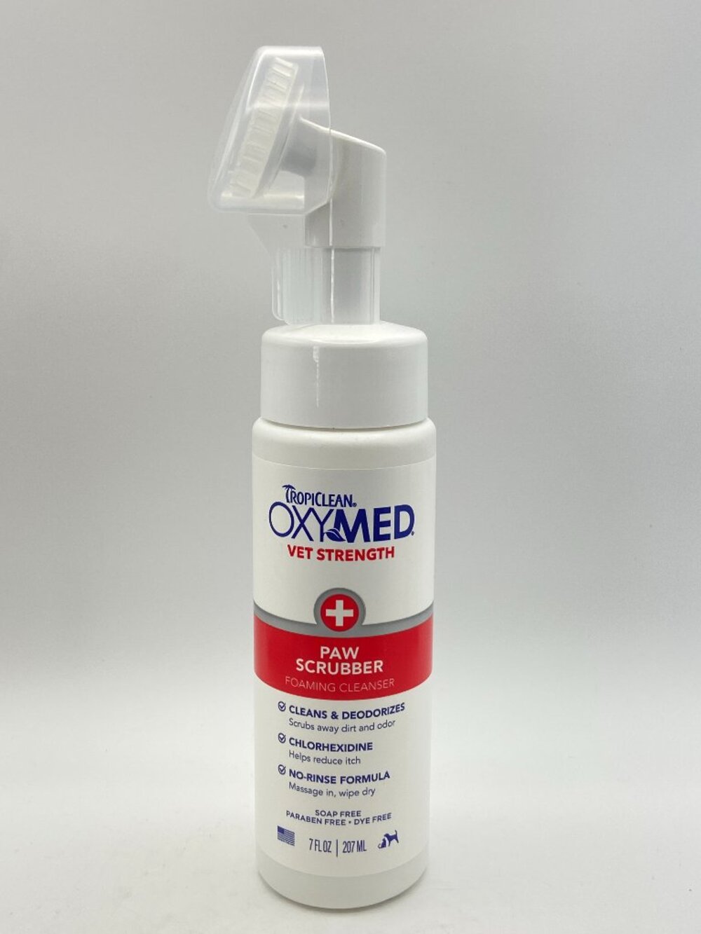TropiClean OxyMed Vet Strength Paw Scrubber Foaming Cleanser 7 fl oz - New